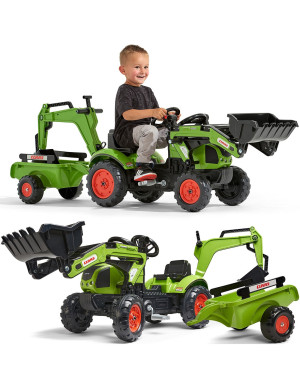 FALK Traktor z Przyczepą CLAAS Arion Backhoe ŁYŻKA + Ładowarka Od 2 Lat