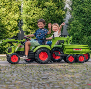 FALK Traktor na Pedały Claas Axos 330 z Koparką i Przyczepą 3-7 lat