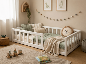 Drewniane Łóżko Bukowe dla dziecka FLOOR BED MONTESSORI - szybka wysyłka