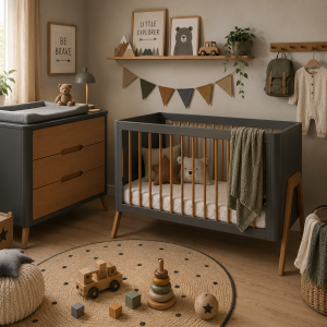 Drewniane łóżeczko Tapczanik Torsten 2w1 140x70 Seal Grey/Teak