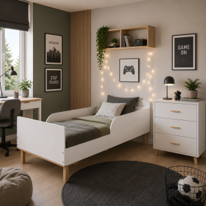 Łóżko młodzieżowe Laura 160×80 szampan-buk