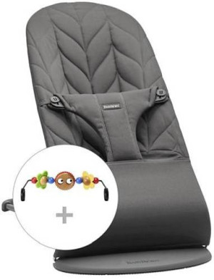 BABYBJORN - leżaczek BLISS Woven, Petal Quilt - Antracytowy + Zabawka