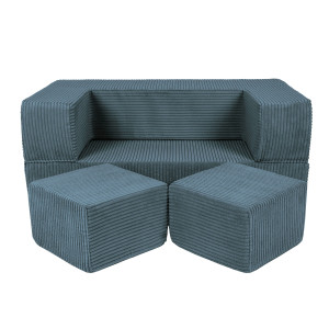Modułowa sofa do pokoju dziecka Sztruksowa Turkusowa
