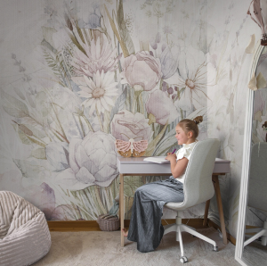 Tapeta ROSETTA - pastel - delikatna tapeta z motywem pastelowych kwiatów