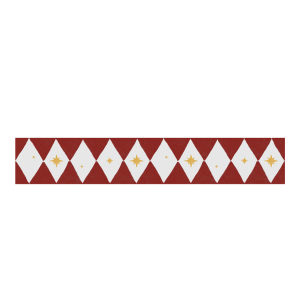 Pas tapetowy do pokoju dziecka Border Diamonds with stars red 100x25cm