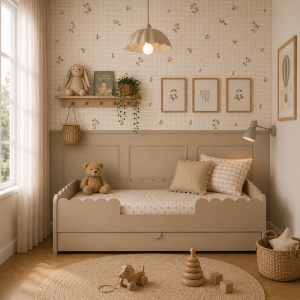 Book Nook Łóżko dziecięce Montessori 80x160 z szufladą – Latte