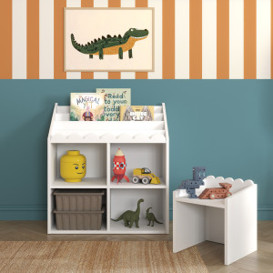 Regał Montessori na książki i zabawki Snow | Book Nook