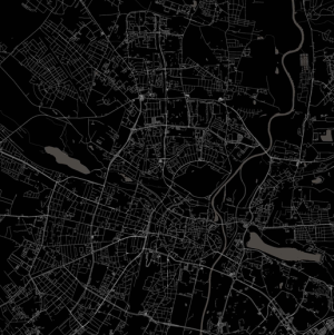 Tapeta do pokoju dziecięcego mapa Twojego miasta black