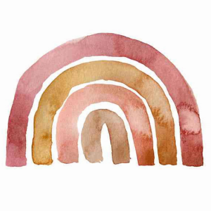 Naklejka do pokoju dziecka Tęcza Watercolor Rainbow Orange 90x73cm