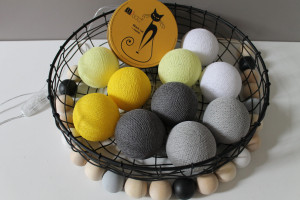 Lampki kule Cotton Balls Smokey - różne rozmiary