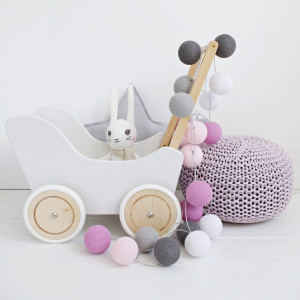 Lampki kule Cotton Balls Velvet Touch - różne rozmiary