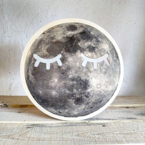 Drewniana Lampka Nocna Dziecięca Moon
