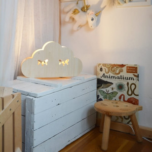 Drewniana Lampka Nocna dla dziecka - Chmurka