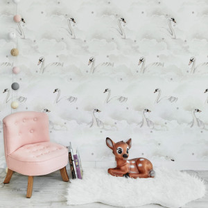 Tapeta do pokoju dziecka Swans