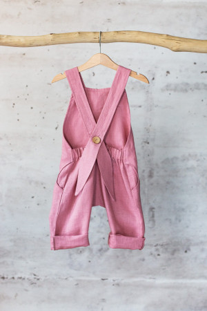 Rampers Len Pudrowy Królik Krótki