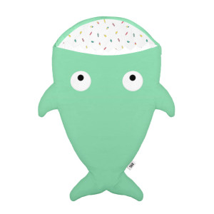 Baby Bites Shark Mint Green letni śpiworek dla noworodka i niemowlaka (1-18 miesięcy)