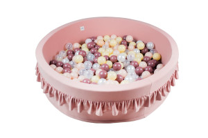 Suchy basen duży z falbanką z 300 piłkami - kreatywne zabawki dla dzieci