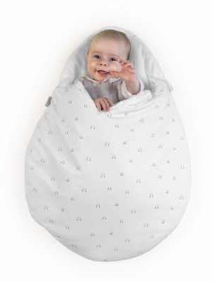 Baby Bites Śpiworek letni Egg (0-3 miesięcy) White