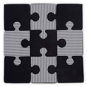 Mata Puzzle Do Zabawy Czarne w Pepitkę