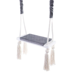 Drewniana huśtawka dla dzieci Biało Szara