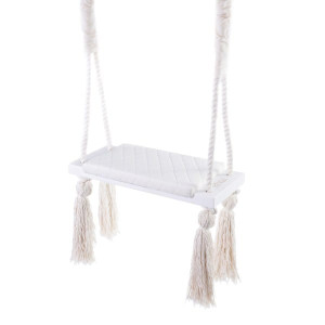 Drewniana huśtawka dla dzieci Biało/Beżowa