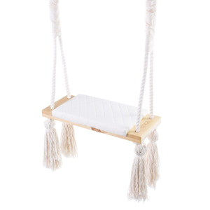 Drewniana huśtawka dla dzieci Beżowa