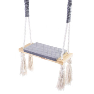 Drewniana huśtawka dla dzieci Szara