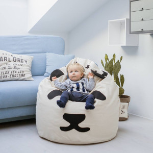 Dwukolorowy puf dla dziecka Panda