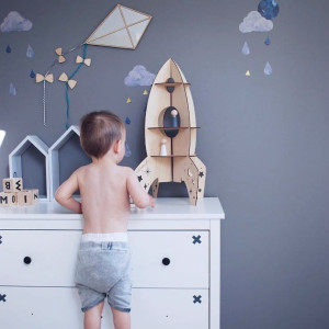 Drewniana półka Rakieta