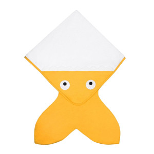 Baby Bites Ręcznik z kapturkiem Shark 75 x 75 cm Mustard