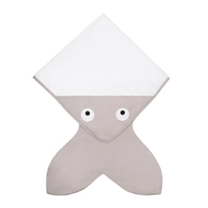 Baby Bites Ręcznik z kapturkiem Shark 75 x 75 cm Stone grey