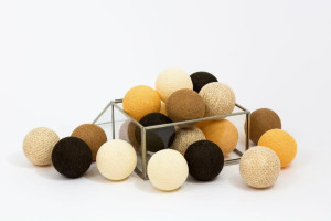 Lampki dla dzieci kule Cotton Balls Golden Autumn - różne rozmiary