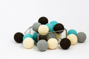 Lampki dla dzieci kule Cotton Balls Lazurowe - różne rozmiary