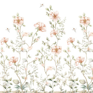 Tapeta do pokoju dziecka Rajski ogród Pastel White