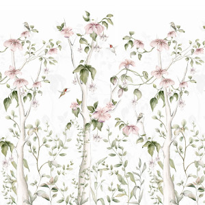 Tapeta do pokoju dziecka Rajska dżungla z kolibrami