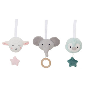 Grzechotki -zawieszki zwierzaki do stajaka edukacyjnego