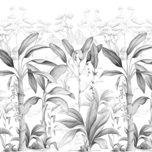 Tapeta do pokoju dziecka Rajska dżungla Black&White