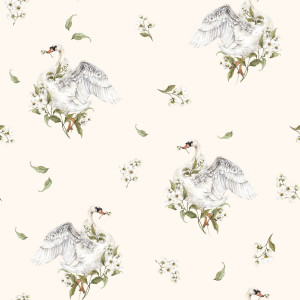 Tapeta dla dzieci do pokoju - Łabędzie Romantic