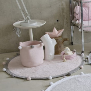 Dziecięcy dywan bawełniany do prania Bubbly Soft Pink