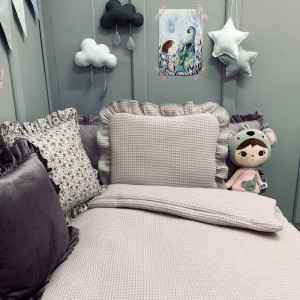 Komplet pościeli wafelkowej z wypełnieniem Złamany Róż