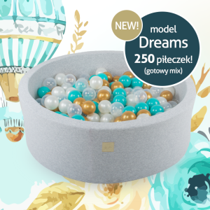 Suchy basen z piłeczkami, 250 piłeczek - zabawki kreatywne