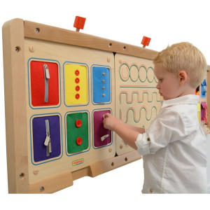Ścienna Sensoryczna Tablica Manipulacyjna Otwieranie I Zamykanie Zamków Suwaki Guziki Masterkidz