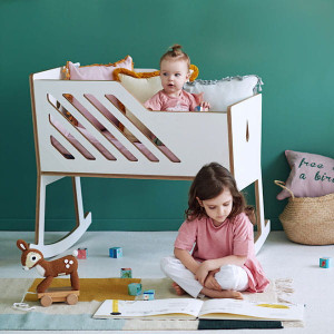 Biała kołyska dziecięca Tuli