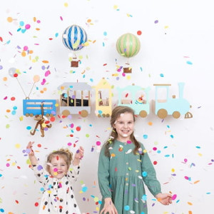 Drewniana półka Ciuchcia Pastelowa