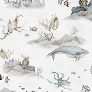 Tapeta dla dzieci Podwodny Świat White