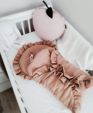 Lniany becik niemowlęcy Terracota Rose