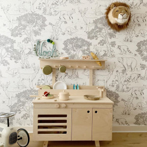 Tapeta do pokoju dziecka Animals White Tapeta