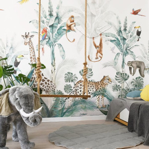 Tapeta dla dzieci Malumi _ JUNGLE Green