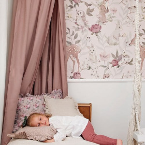 Tapeta Malumi WOODLAND GIRLS do pokoju dziecięcego - pink