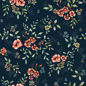 Tapeta do pokoju dziecięcego French Folk Navy Blue